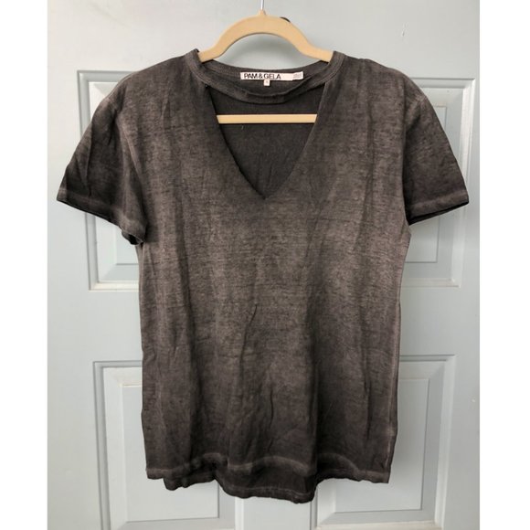 Pam & Gela Choker V-Neck Tee - Picture 3 of 3